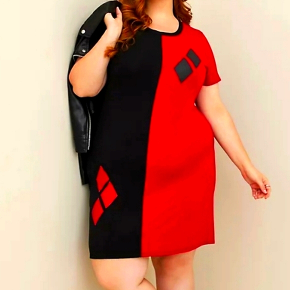 ❤️NWT VINTAGE TORRIID DRESS HARLEY QUINN COSPLAY COSTUME DRESS BATMAN - SIZE 1X - Picture 5 of 8